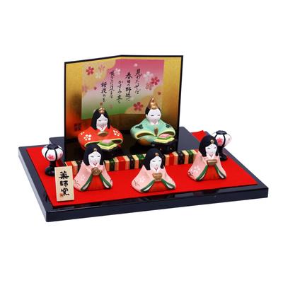Осака Чосейдо Хина Компактная Миниатюра для Хинамацури Элегантная Черная База Кукла, Кукла, (День девочек), Керамика,