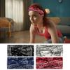 Yoga Sports Headband Bohemia Style Elastic Non-Slip Wide Yoga Workout Running Headband Knot Design Retro Printing Elastic Band