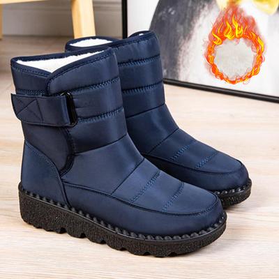 Женские зимние ботинки больших размеров, женская обувь на платформе, женские ботинки с плюшем, водонепроницаемые, средней высоты, повседневные ботинки, женские ботинки