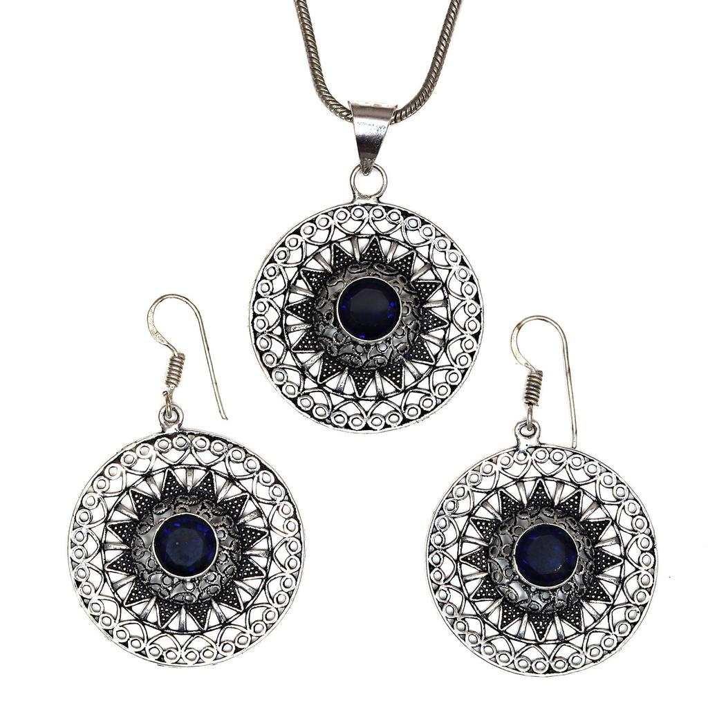 Комплект ювелирных изделий из танзанита, кварцевый драгоценный камень, подвеска, ожерелье 18-20 дюймов