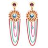 [Q2605] - Designer Earrings 'Acapulco' Multicoloured Gold - 75x18 Mm