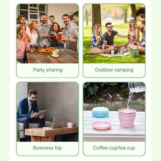 Складной силиконовый стакан для воды со шнурком 180 мл, многоразовая портативная кружка для питья, широкогорлая, легкая, складная емкость для питья