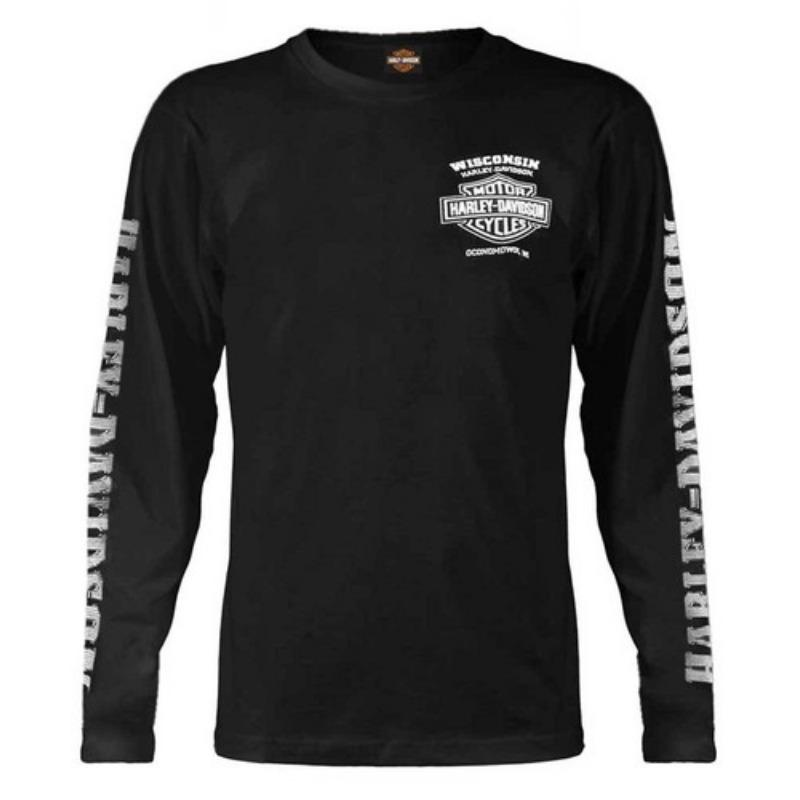 Мужская свободная футболка с длинным рукавом Harley-Davidson 30295296 - Черная
