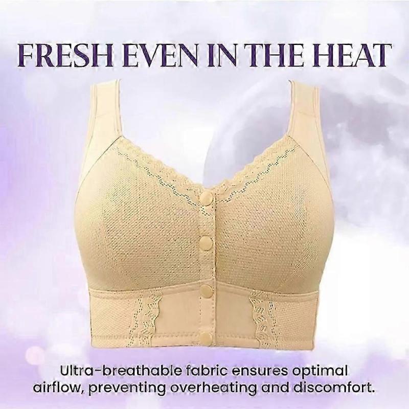 Moona Front-Closure Senior Women's Breathable Bra by Evybliss for Comfort less