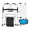 Folding Walker with Seat Height Adjustable 396.8lb Weight Capacity Aluminum Alloy PVC Soft Arms