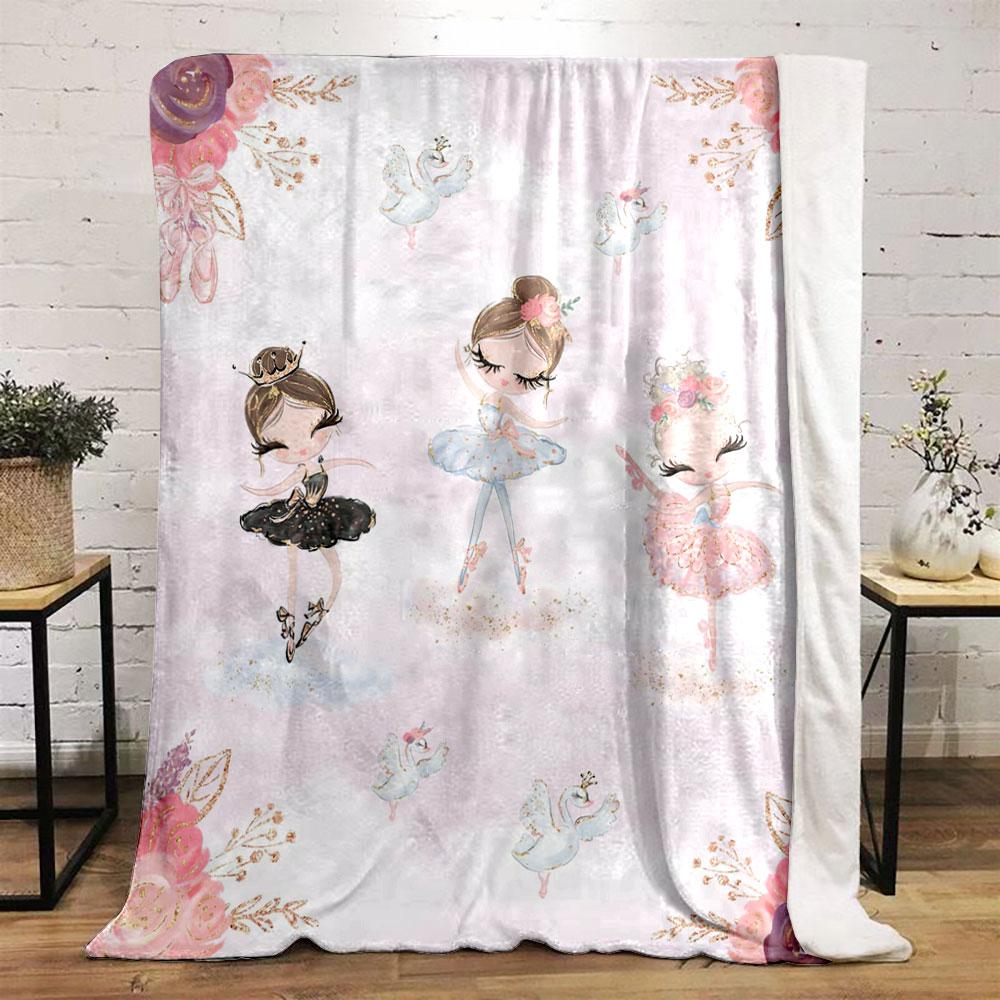 Ballet Girls Swan Pink Blanket bedroom Blanket for Livingroom Couch lunch break Soft throw for Friend's festival Gift