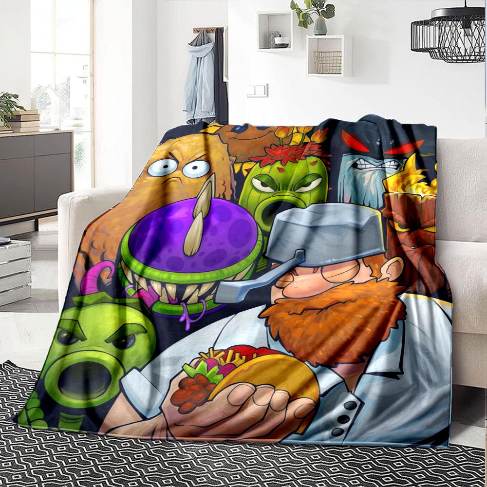 Plants Vs. Zombies Blanket Warmthful Decor Suitable for Livingroom Chair Picnics for All Occasions Modern Unique Gift for Family and Friends Camping