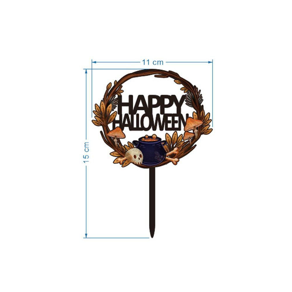 Cartoon Bat Pumpkin Cupcake Toppers Bat Pumpkin Ghost Skull Cake Insertion Flag Home Decoration