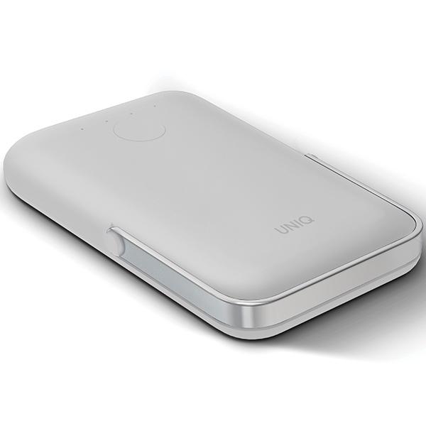 UNIQ Powerbank Hoveo 5000mAh USB-C 20WPD Fast charge Wireless Magnetic light gray/chalk gray