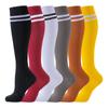 6 Pairs Of Two Bars Solid Color Sports Socks Compression Socks