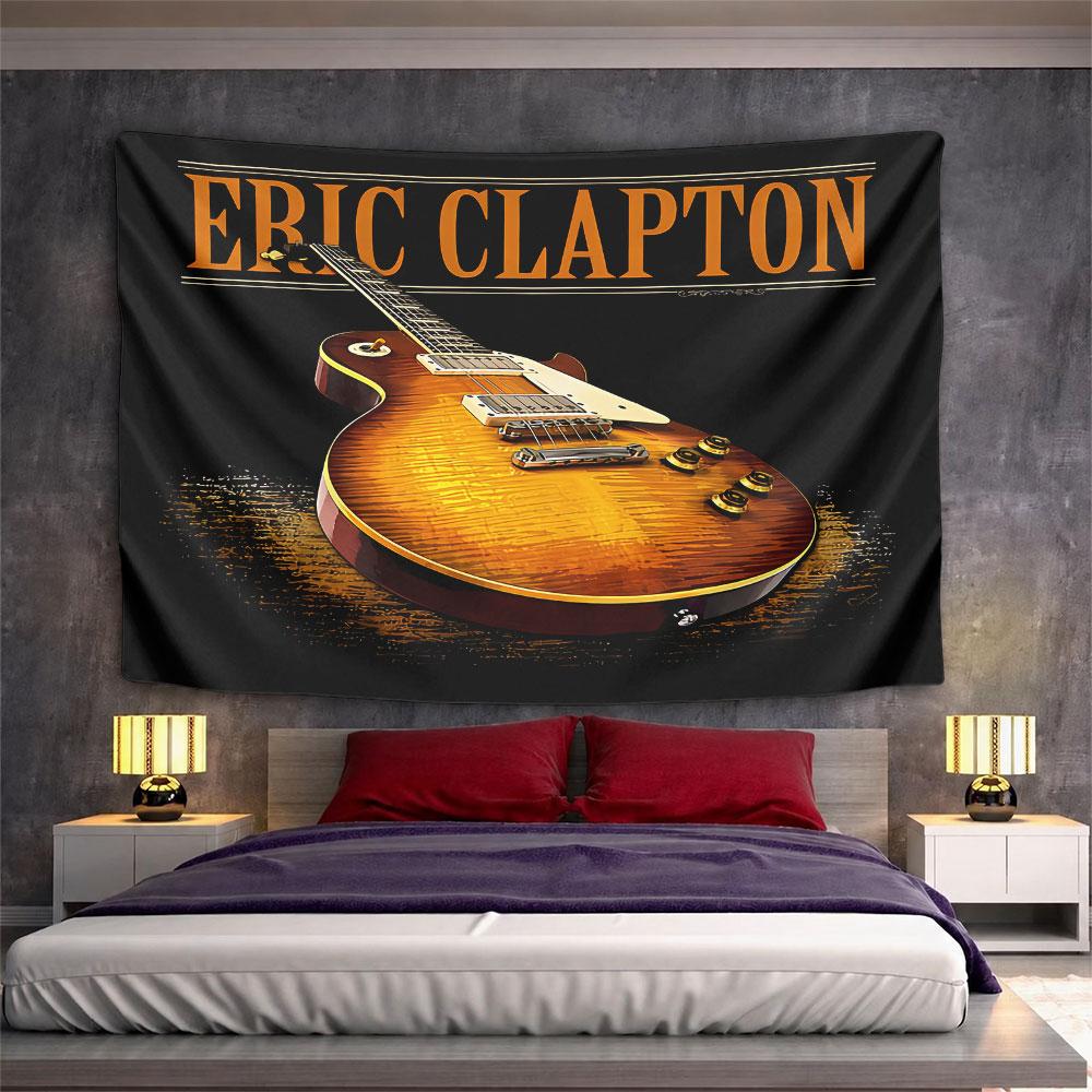 Eric Clapton Les Paul Guitar Tapestry Wall Hanging Classic Rock Music Art Decor for Bedroom Music Room