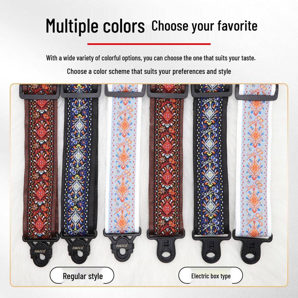 AMANI Omanni Anti-Drop Guitar Shoulder Strap for Electric, Bass, & Acoustic Guitars