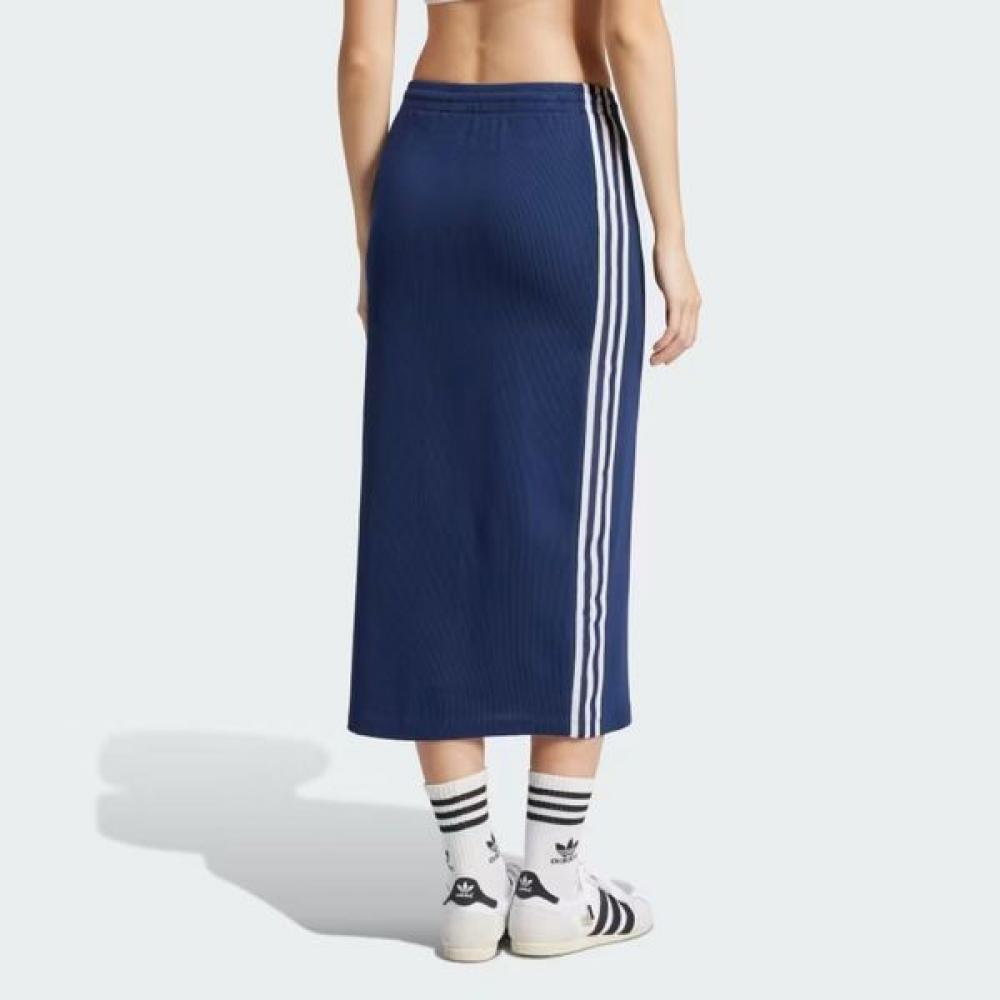 Adidas Оригинальная женская трикотажная юбка S, оригинальная ребристая юбка AdidaS, темно-синяя