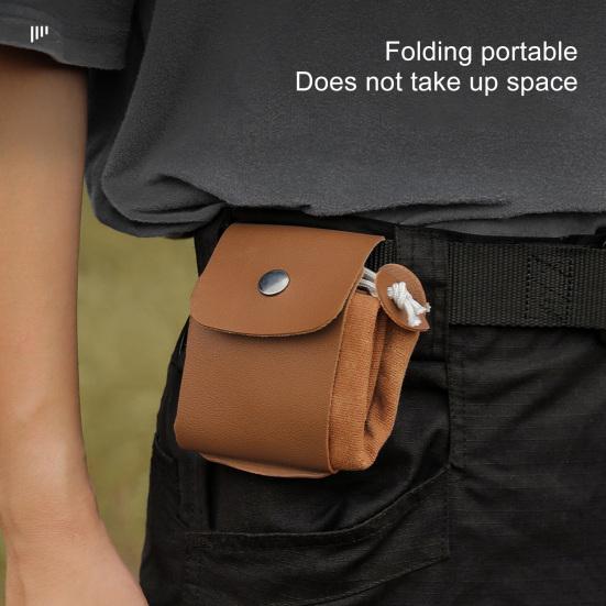 Сумка для сбора дикоросов для улицы, ремень из искусственной кожи, водонепроницаемый вощеный холст, мешочек для сбора дикоросов, кемпинг, пеший туризм, на пояс, инструмент для сбора фруктов