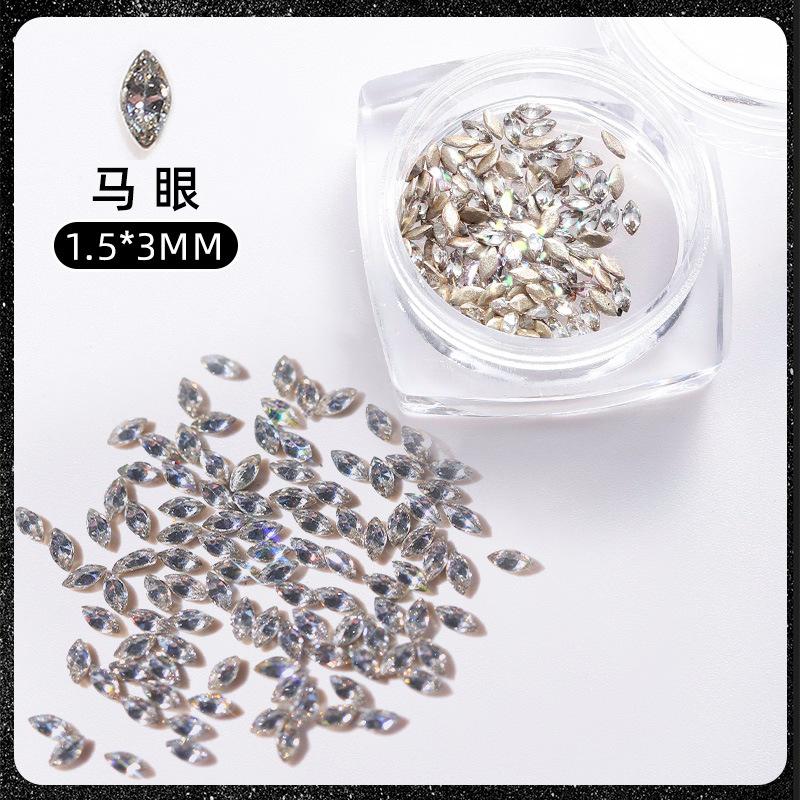 Украшения для ногтей с бриллиантами Flash Mini White Zircon Diy Manicure Украшения для ногтей с конским глазом Love Fat Square Diamond