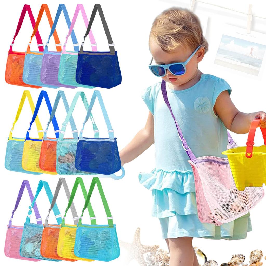 Beach Toy Mesh Beach Bag Kids Collecting Bag Beach Sand Toy For Holding Beach Toys Sand Toys Swimming Accessories For Boys And Girls(Only Bags )