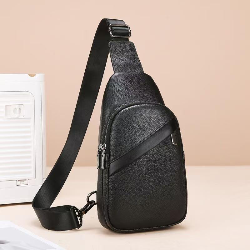 Мужская сумка кроссбоди через плечо из натуральной кожи - Корейский стиль, модный тренд, нагрудная сумка, бизнес, верхний слой коровьей кожи