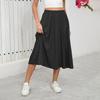 Женская юбка миди с эластичной резинкой и высокой талией, с широким подолом, длиной до середины икры, однотонная юбка в стиле «коммутатор»