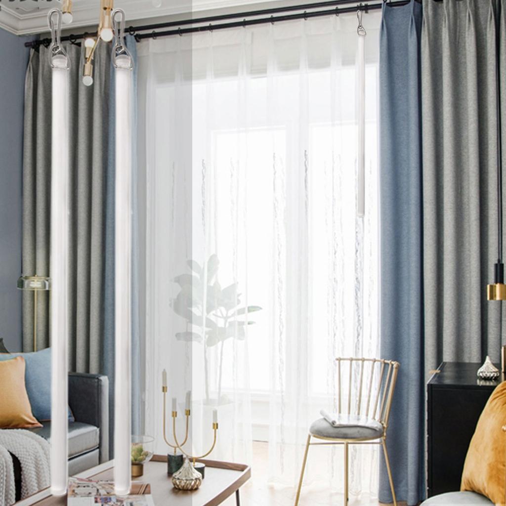 Упаковка из 2 акриловых 17-дюймовых тяговых штанг для штор, тяговая штанга для управления шторами с крючком для открытия и закрытия штор