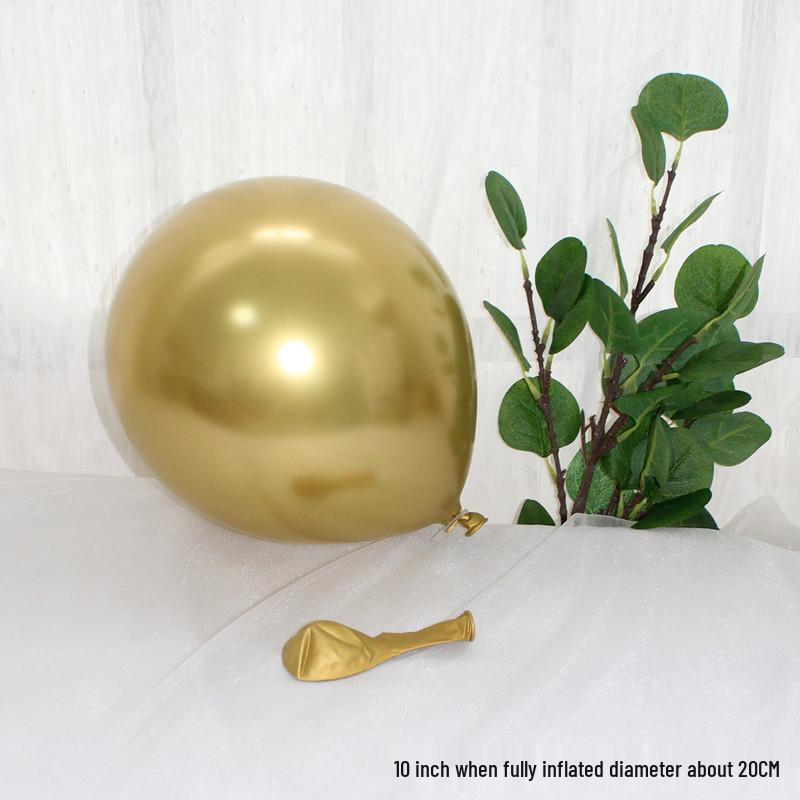 Золотые Металлик Хромированные Шары - 5", 10", 12", 14", 18" для Украшения Дня Рождения и Свадьбы