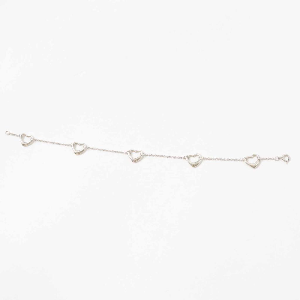 Very Good TIFFANY&Co. bracelet Open Heart 5P Bracelet Silver SV925 Women Used