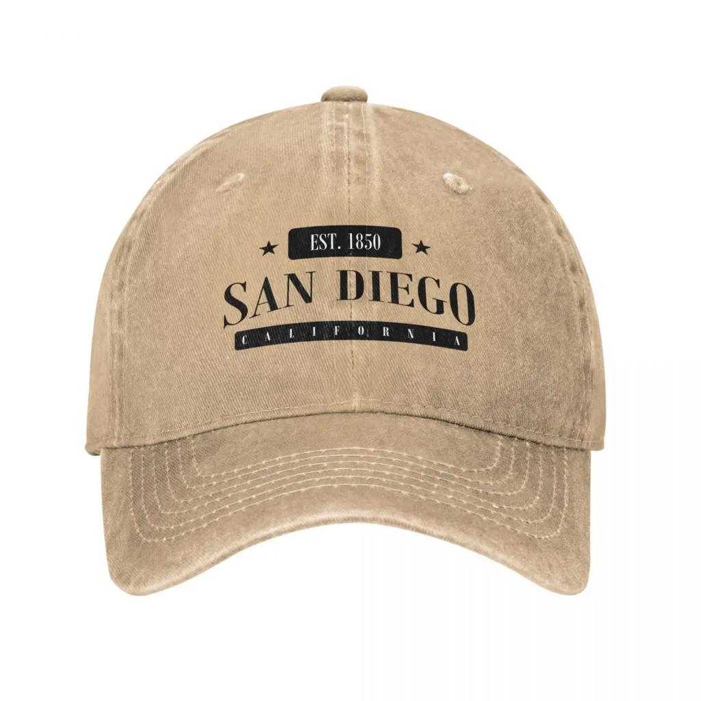 San Diego Est Standard Black Baseball Cap Anime Hat Ball Cap golf hat genuine sailor cap for Unisex Golf Wear Unisex Womens