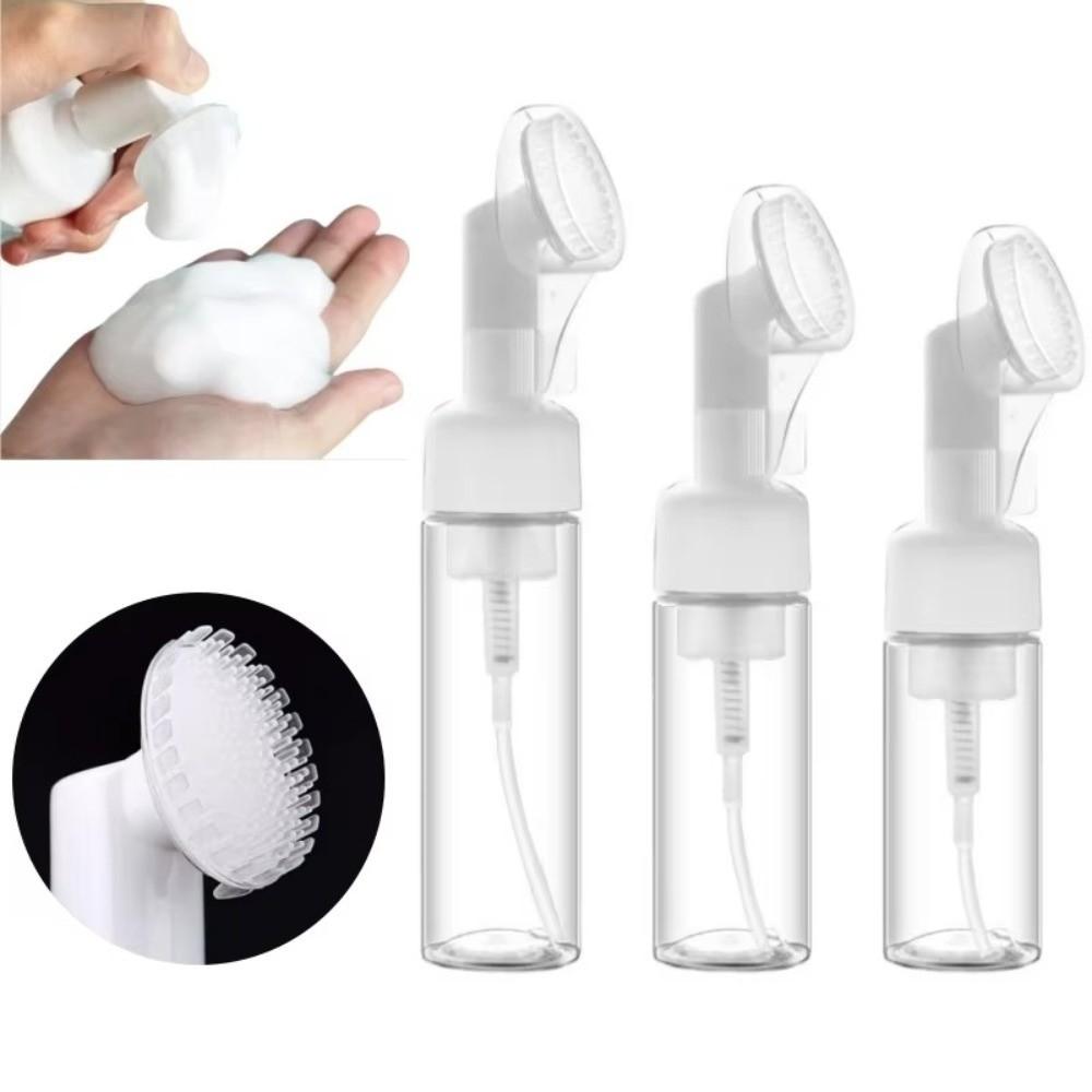 Silicone Brush Soap Foaming Bottle PET Facial Cleanser Bottle Facial Cleaning