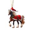 Yousheng Christmas Ornament 2D Acrylic Dog/Bear/Bee/Rabbit/Rooster Hanging Decoration Cartoon Animals Xmas Tree Pendant for Home Party Decor