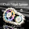 Black Technology Gear Chain Fidget Spinner - Portable Decompression Gyro for Adults