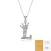 Sterling Moissanite Letter Necklace Women Initial Alphabet Pendant Chain Fashionable Style Daily Wear