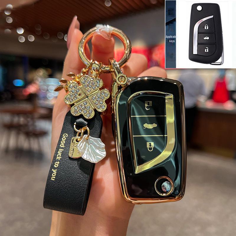 Чехол для ключа Toyota для 23 моделей: Highlander, Camry 8-го поколения, RAV4, CHR - чехол-пряжка для автомобильной сумки Dragon Asia Design