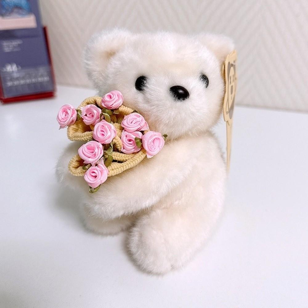 with Floral Blanket Bear Wear Rose Doll Romantic Bouquet Rabbit Doll Birthday Gift