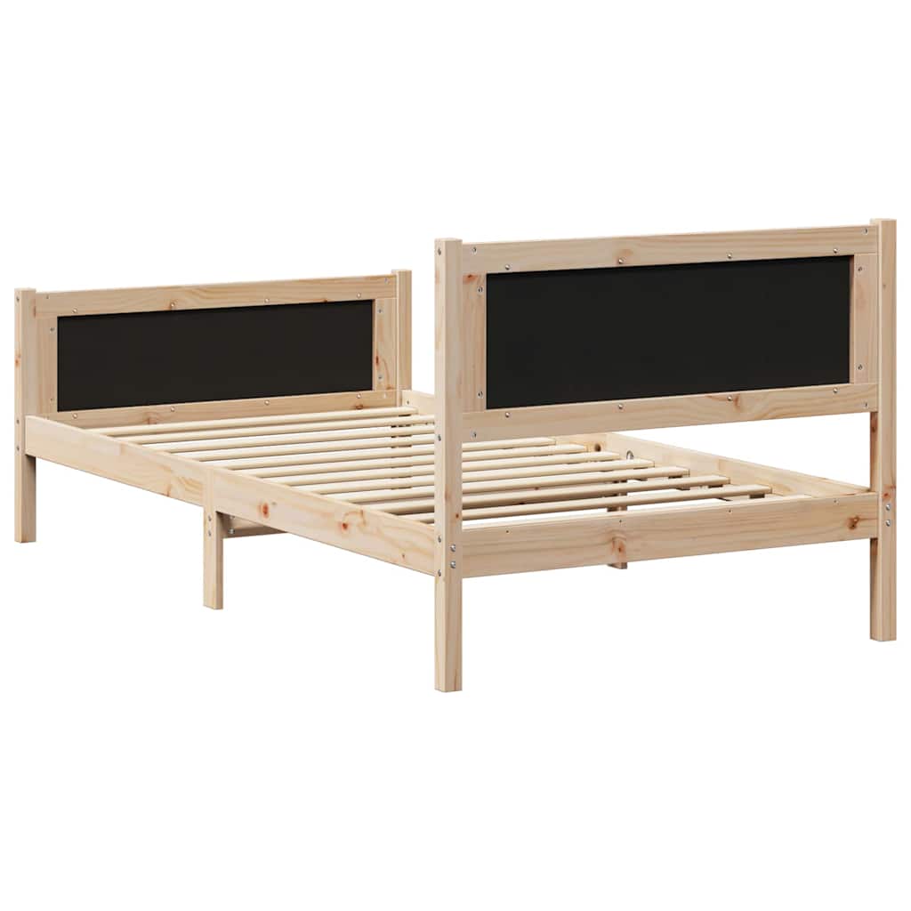 Bed Frame Light Grey 100 x 200 cm Solid Pine Wood