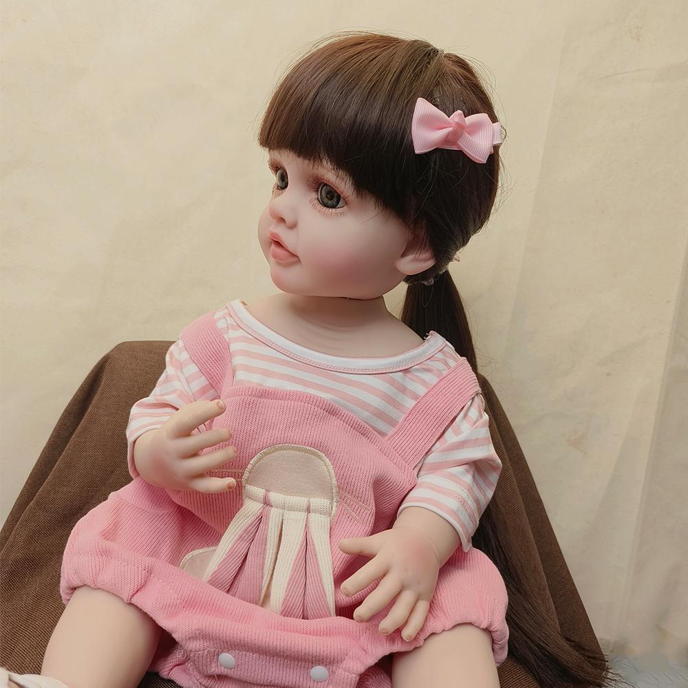 22-дюймовая кукла-реборн Бетти, мягкая силиконовая игрушка из винила с полным телом, реалистичная игрушка для новорожденного, парик для волос, подарки для детей, игрушки