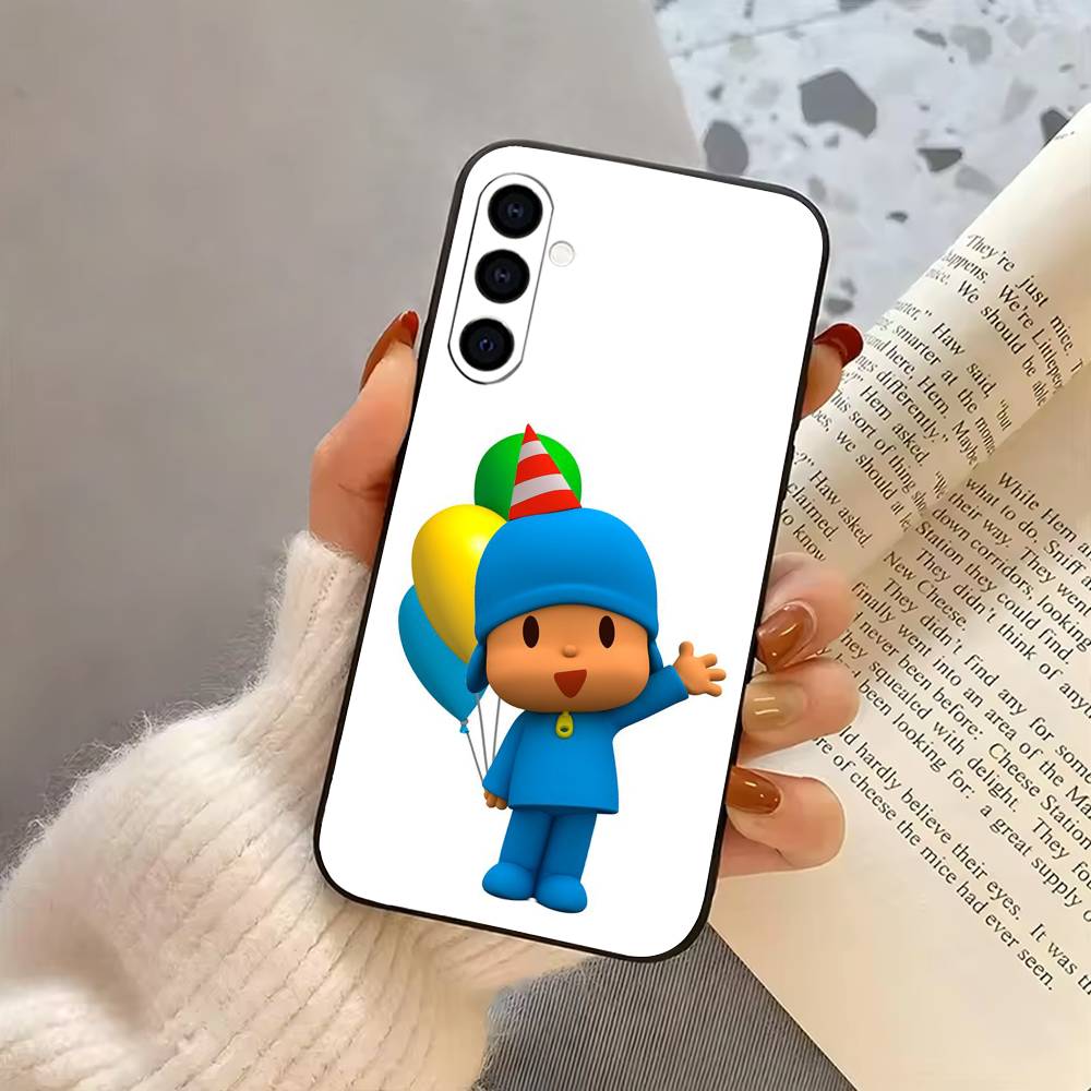Exploration journey P-Pocoyo-es Phone Case Black Silicone Soft For Samsung Galaxy A73,A72,A71,A70,A53,A52,A51
