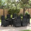VidaXL Dining Set for Garden 7 Pcs Black Polyrattan, Garden Furniture, Modern Set, Chairs 3380425