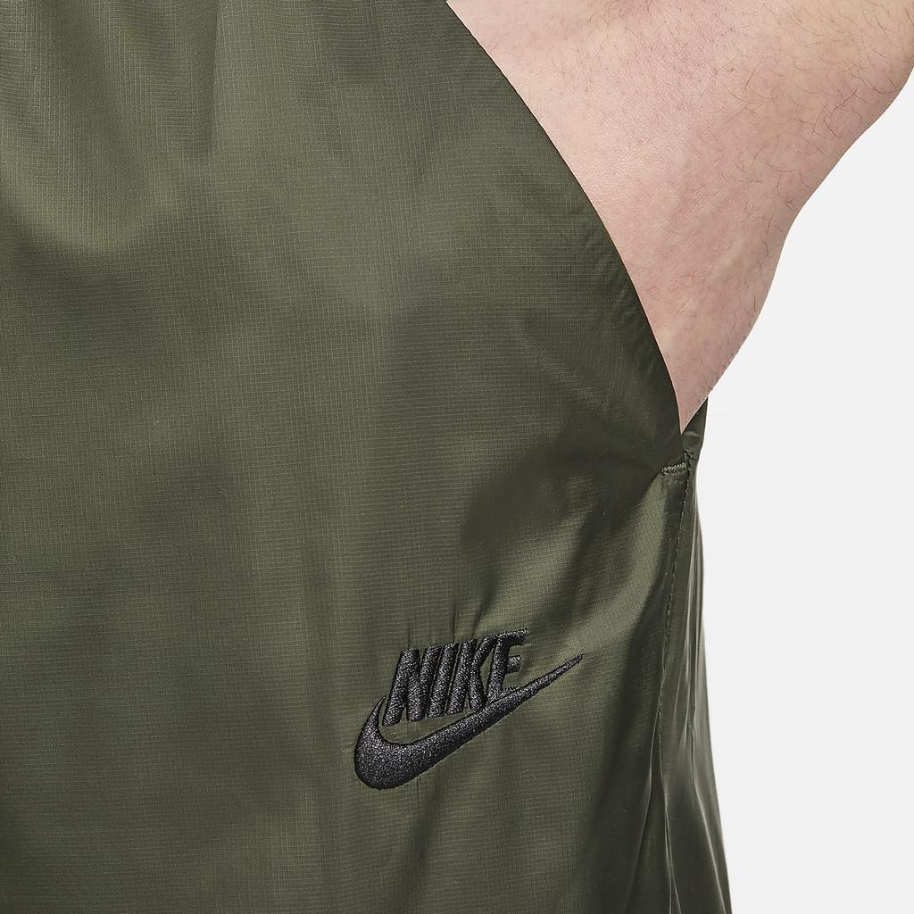 Nike Технические Однотонные Эластичные Повседневные Брюки с Манжетами и Множеством Карманов Мужские низ Army-Green FB7912-325