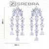 Elegant Evening Earrings, 925, Cubic Zirconia, Long, Movable