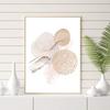 Современный черно-белый скандинавский абстрактный плакат A3 Бежевые растения Деревья Круглый дизайн Скандинавское настенное искусство Матовая бумага Без рамки Интерьер