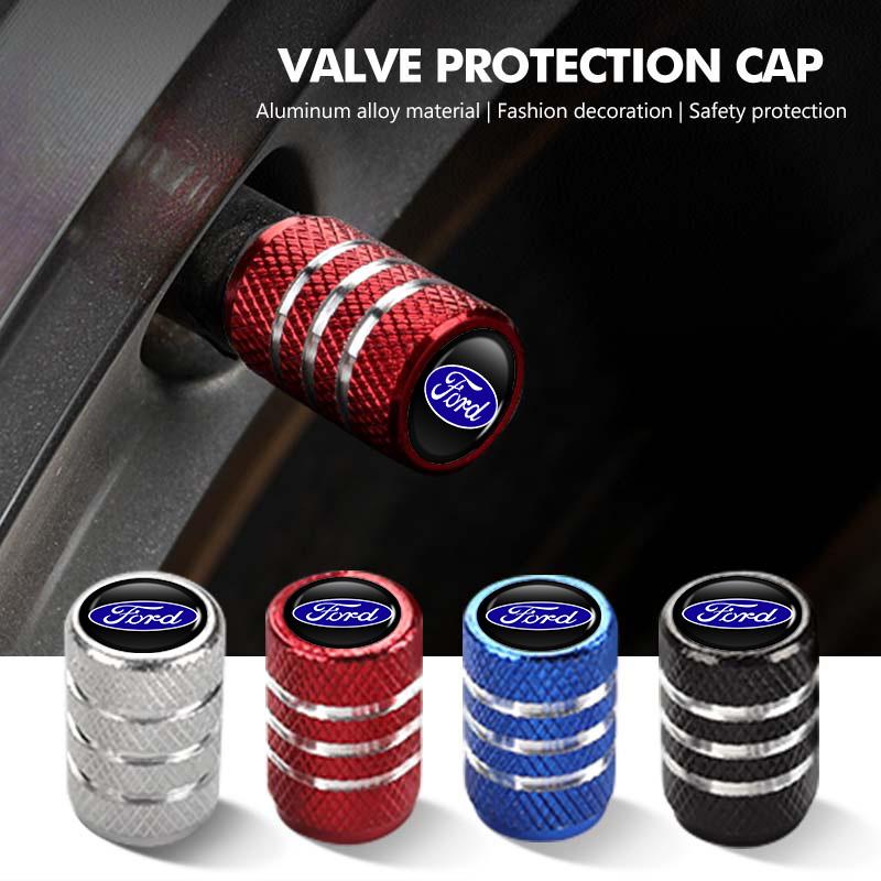 4PCS Car Logo Wheel Tire Valve Stem Caps Airtight Cover Auto Interior Accessories For Ford mk2 mk3 Ranger Mondeo mk4 S-MAX Kuga