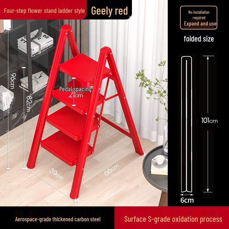 Foldable Indoor 3-Step Ladder: Heavy-Duty, Portable Herringbone Design