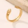 Stainless Steel Gold Color Rings Women Trendy Heart Moon Star Snake Open Rings Geometric Zircon Birthday Gift Wholesale