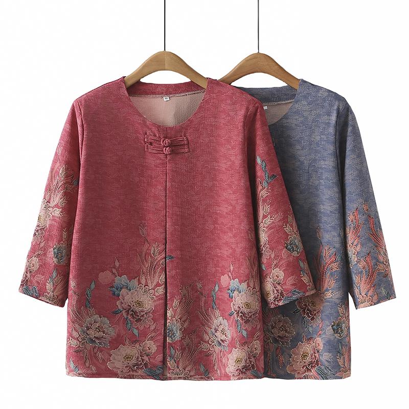 Большие размеры 2XL-7XL Элегантные рубашки больших размеров для женщин Топы Свободные винтажные блузки Летняя одежда для женщин среднего возраста