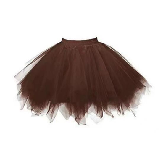 Women Tulle Skirt 50s Tutu Petticoat Elastic Waist Short Ballet Crinoline Petticoat Carnival Costume Underskirt