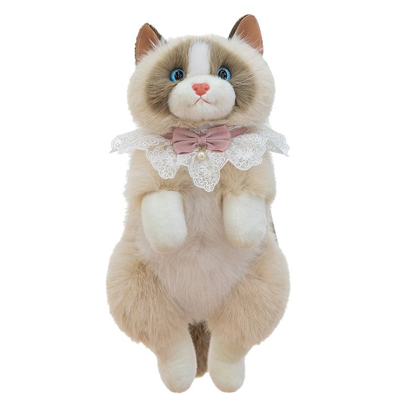 Realistic Cat Plush Backpack Cute Doll Shoulder Bag Soft Stuffed Toy Girl Birthday Gift