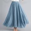 Fashion Cotton Linen Clothes Women Skirts Maxi Y2k Elegant Beach Saia Ropa Mujer Casual Vestido Boho Long Skirt Faldas Harajuku