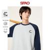 Мужская футболка SPAO с длинным рукавом, цветные блоки, с рисунком маленького медведя