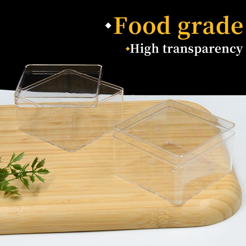 Transparency Rigid Plastic PS Material Mousse Cake Box Tiramisu Container Sushi Dessert Food Storage Cookies Candy Packing Box