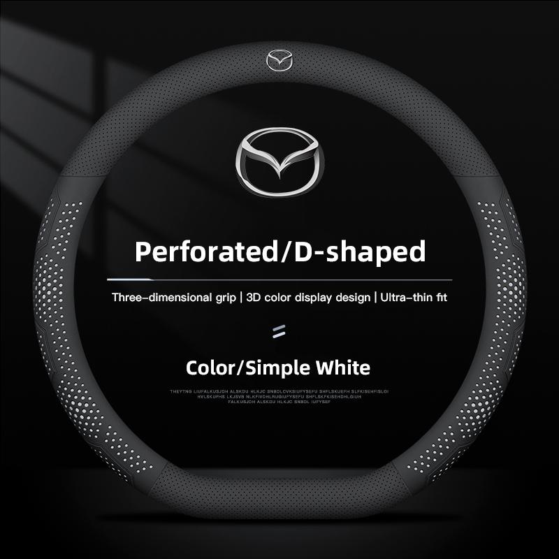 Car Leather Steering Wheel Cover Ultra-Thin Breathable For Mazda 3 6 2 5 CX-5 CX-30 CX-50 CX-90 CX-8 BT-50 CX-80 CX-70 MX-30