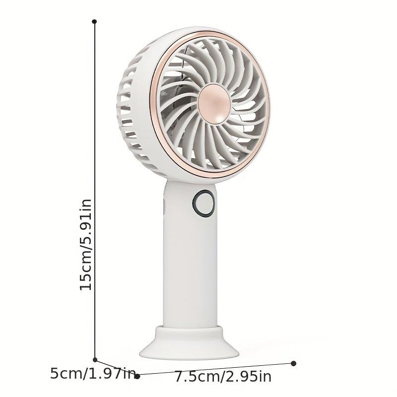 Small Fan Handheld Portable Fan with LED Light USB Rechargeable, Long-lasting Battery Life, Silent Suitable for Office Desktop
